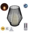 GloboStar® CANDLE 76494 Διακοσμητικό Realistic Κερί με LED Εφέ Κινούμενης Φλόγας - Μπαταρίας 2 x AA (Δεν Συμπεριλαμβάνονται) & Ασύρματο Χειριστήριο IR Θερμό Λευκό 2700K Dimmable Μαύρο Φ16 x Υ18cm